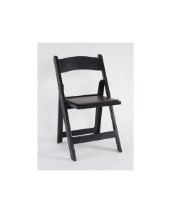 Black Resin Padded Folding Chair