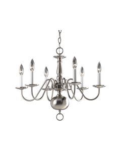 Chandelier, 6 Light Americana Silver