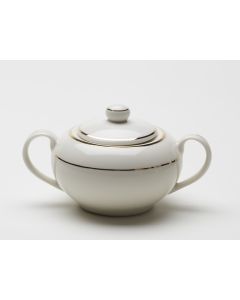 Cream with Gold Sugar Bowl with Lid 8 oz
