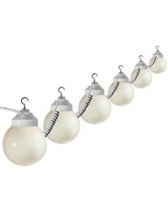 Light String, White 6" Globe 40'