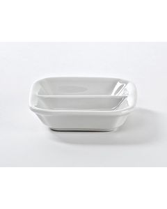 White Divided Sauce Dish 3"