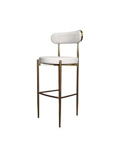 Audrey Gold Barstool with White Cushions