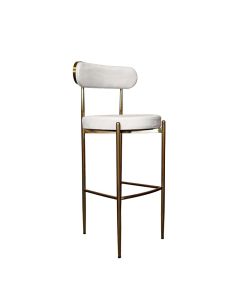 Audrey Gold Barstool with White Cushions