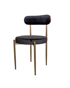 Audrey Gold Chair with Black Cushions