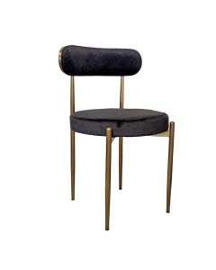 Audrey Gold Chair with Black Cushions
