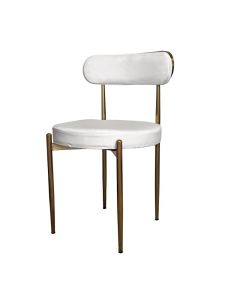 Audrey Gold Chair with White Cushions