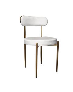 Audrey Gold Chair with White Cushions