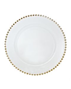 Beaded Gold Charger Plate 13"