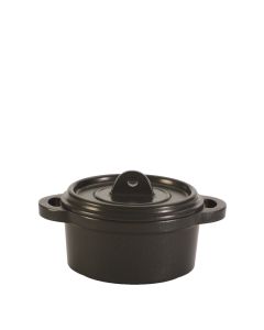 Cassolette Round with Lid Black 5"