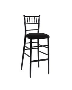 Black Chiavari Barstool with Black Suede