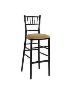 Black Chiavari Barstool with Camel Suede