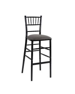 Black Chiavari Barstool with Charcoal Suede 