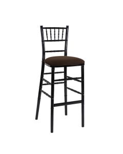 Black Chiavari Barstool with Chocolate Suede 