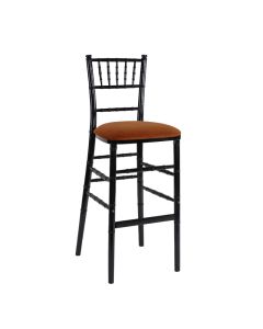 Black Chiavari Bar Stool with Copper Suede 