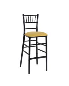 Black Chiavari Bar Stool with Gold Stretch Knit 