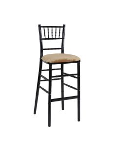 Black Chiavari Bar Stool with Gold Velvet 