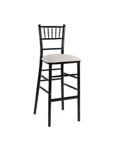 Black Chiavari Bar Stool with Ivory Stretch Knit 