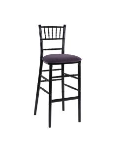 Black Chiavari Bar Stool with Lilac Suede