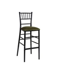 Black Chiavari Bar Stool with Olive Velvet