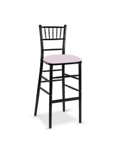 Black Chiavari Barstool with Soft Pink Velvet Cushion