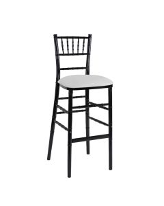Black Chiavari Bar Stool with White Suede