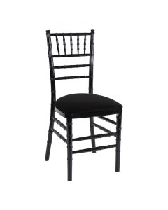 Black Chiavari Chair with Black Suede