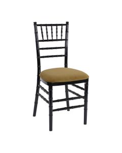 Black Chiavari Chair with Camel Suede