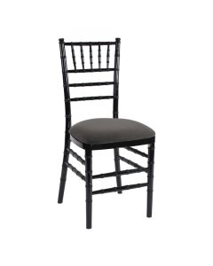 Black Chiavari Chair with Charcoal Suede 