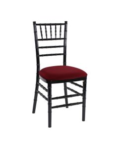 Black Chiavari Chair with Cranberry Stretch Knit 