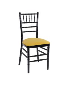 Black Chiavari Chair with Gold Stretch Knit 