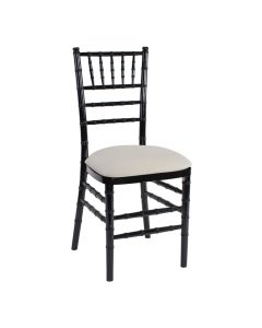Black Chiavari Chair with Ivory Stretch Knit 