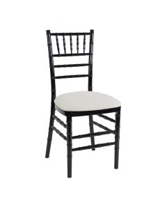 Black Chiavari Chair with Ivory Suede Cushion