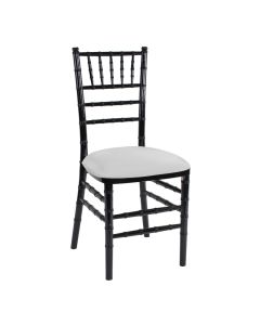 Black Chiavari Chair with Light Grey Stretch Knit Cushion