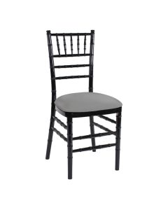 Black Chiavari Chair with Silver Stretch Knit 