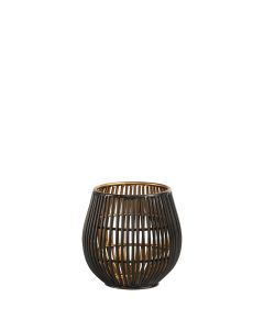 Black / Gold Metal Candle Holder 3.5"