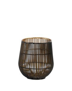 Black / Gold Metal Candle Holder 5"