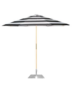 Black & White Stripe Market Umbrella 9'