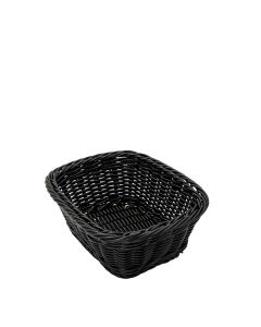 Black Wicker Rectangle Bread Basket 8.25" x 6.5"