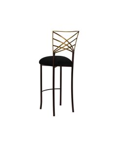 Two Tone Chameleon Barstool with Black Suede Cushion