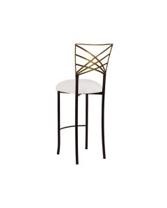 Two Tone Chameleon Bar Stool with White Suede Cushion