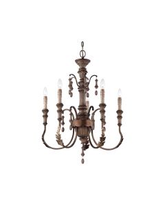 Chandelier, 5 Light Rustique 