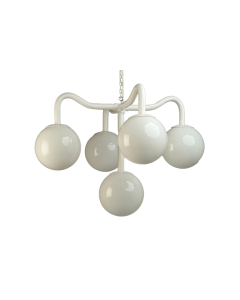 Chandelier, 5 Globe White 