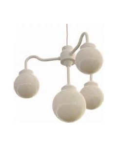 Chandelier, 4 Globe White 