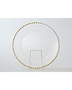 Gold Beaded Service or Charger Plate 13"
