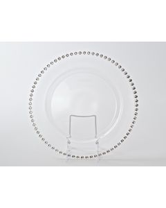Silver Beaded Service or Charger Plate 13"