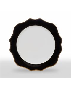 Bliss Black Gold Rim Service or Charger Plate 12.5"