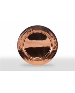 Copper Hammered Service or Charger Plate 13"