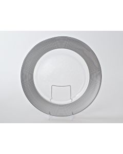 Matte Ringed Silver Service or Charger Plate 13"