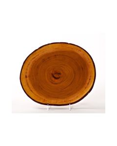 Slice Wood Mahogany Service or Charger Plate Varied 11"- 13"