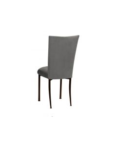 Suede Charcoal Topper and Cushion with Brown Legs